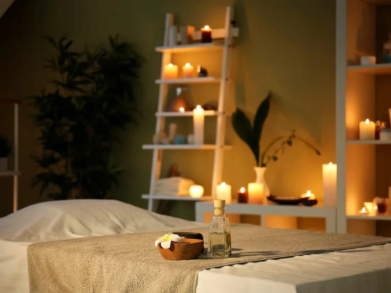 A montage of relaxing Kansas City spots and a foot massage